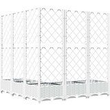 vidaXL Vrtna sadilica s rešetkom bijela 120 x 120 x 121 5 cm PP | shoptok.hr
