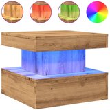 Maison Chic Klubska mizica - kavna mizica - Nizka mizica z LED lučkami artisan hrast 50x50x40 cm, (21752221) Cene