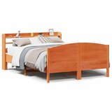 Maison Chic Posteljni okvir - Dvoposteljna postelja - Zakonska postelja brez vzmetnice voščeno rjav 140x190 cm borovina-J13366, (21775960) | Shoptok.si