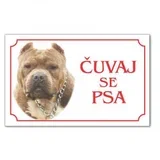 tabla čuvaj se psa - pit bul