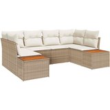  Sjedeća garnitura za vrt 6 kom. Bež poliratan 234 x 154 x 69 cm | shoptok.hr