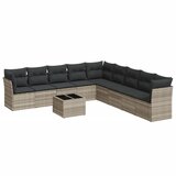  10-dijelni set vrtnih sofa poliratan s jastucima svijetlosivi | shoptok.hr