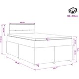 Boxspring krevet s madracem Tamnosiva 120 x 190 cm Baršun | shoptok.hr