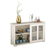  Komoda, kuhinjska ormarić, ormar s kliznim vratima, kremasto bijela, dim. 106,5 x 33 x 62,5 cm | shoptok.hr