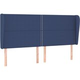  The Living Store Vzglavje z ušesi modro 183x23x118/128 cm blago - Vzglavje, (21452127) | Shoptok.si