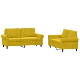  2-dijelni set sofa s jastucima žuti baršunasti | Eponuda.com