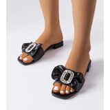 Gemre Black elegant flip-flops with rhinestones Fifi | shoptok.hr