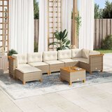 vidaXL 8-dijelni set vrtnih sofa od poliratana s jastucima bež | shoptok.hr