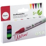 RAYHER Set flomastri za tekstil tanki 5 kosov, za svetle tkanine, (20728364) | Shoptok.si