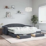  Izvlečna dnevna postelja s predali temno siva 100x200 cm žamet, (20936440) | Shoptok.si
