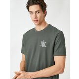 Koton Textured T-Shirt Geometric Embroidered Short Sleeve Crew Neck Cene