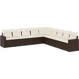  9-dijelni set vrtnih sofa s jastucima poliratan smeđi | shoptok.hr