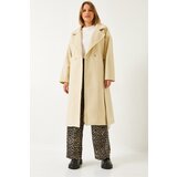 Bianco Lucci Women's Belted Long Patterned Coat 38121 Cene