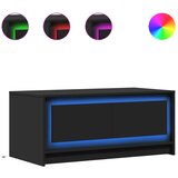 vidaXL Klubska mizica LED lučkami črna inženirski les, (21323625) | Shoptok.si