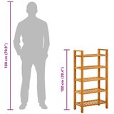  Stalak za obuću s 5 polica 50x27x100 cm od masivne hrastovine | Eponuda.com
