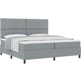 vidaXL Postelja s škrinjo z vzmetnico Svetlo siva 200x200 cm Tkanina, (22083938) | Shoptok.si