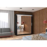 ADRK Spalna drsna omara ETTORE z ogledalom in LED, 180 cm - RNA | Shoptok.si