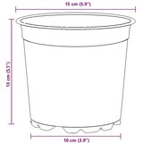  Lonac za cvijeće 100 pcs Crna Ø 15 x 12.5 cm Plastika | shoptok.hr