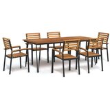  Vrtna garnitura - 7-dijelni vrtni blagovaonski set od bagremovog drva i metala - Dužina stola 200 cm 6 | shoptok.hr