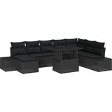  Sjedeća garnitura za vrt 9 kom. Crna poliratan 319 x 154 x 85 cm | shoptok.hr