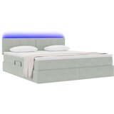  Krevet S LED lampica Svijetlo siva 160 x 200 cm Baršun | shoptok.hr