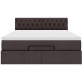  Otomanska postelja z vzmetnico & LEDs rjav 140x190 cm blago, (22011957) | Shoptok.si
