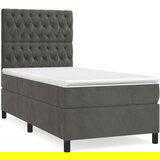 Maison Chic Box spring postelja - Vzmetna postelja z vzmetnico temno siva 100x200 cm žamet SL19653, (21892335) Cene