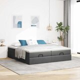  Okvir kreveta s madracima tamnosivi 160x200cm od tkanine | shoptok.hr