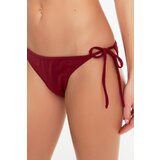 Trendyol Claret Red Tie Detailed Low Waist Bikini Bottom | shoptok.hr