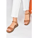 Fox Shoes Camel Genuine Leather Women's Daily Sandals Cene
