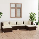 Maison Chic Seti vrtnega pohištva - Vrtna garnitura - Vrtni pohištvo set 6-delna z blazinami poli ratan rjava, (21806939) | Shoptok.si