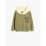 Koton Sweatshirt Hooded Collar Color Block Single Pocket Detail Cotton Cene