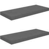 vidaXL Stenske police 2 kosa visok sijaj sive 60x23,5x3,8 cm MDF, (20623061) | Shoptok.si