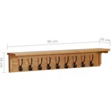  Vješalica za kapute 90 x 16 x 16 cm od masivne hrastovine | shoptok.hr