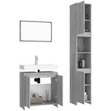  3-dijelni set kupaonskog namještaja siva boja hrasta drveni | shoptok.hr