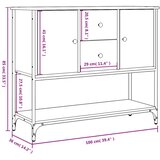 vidaXL Komoda dimljeni hrast 100x36x85 cm inženirski les | Shoptok.si