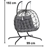Lean Toys Dvosedežni viseči gugalni stol Garden Cocoon LEAN Cushions Swing | Shoptok.si