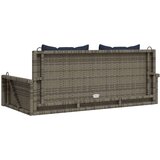vidaXL Klupa za ljuljanje s jastucima siva 119x56x48 cm poli ratan | shoptok.hr