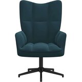 vidaXL Stolica za opuštanje plava baršunasta | shoptok.hr