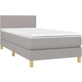  Box spring postelja z vzmetnico LED svetlo siva 90x200 cm blago, (20723860) | Shoptok.si