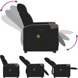  Električni masažni naslonjač na podizanje od tkanine crni | shoptok.hr
