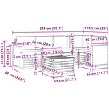  Sekcijska garnitura s jastukom 5 pcs Prirodna | shoptok.hr