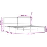  Metalni okvir kreveta bez madraca boja hrasta 200x200 cm | shoptok.hr