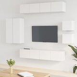  8-dijelni set TV ormarića bijeliod konstruiranog drva | shoptok.hr