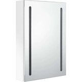  Kopalniška omarica z ogledalom sijoče bela 50x13x70 cm, (20580181) | Shoptok.si