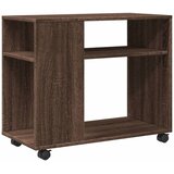  Bočni stolić s kotačima boja smeđeg hrasta 70x35x60 cm drveni | shoptok.hr
