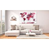  Slika - World Map: Red Watercolors (1 Part) Wide 90x60 | shoptok.hr