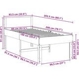 vidaXL Okvir kreveta bez madraca bijeli 80x200 cm od borovine | shoptok.hr