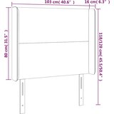 Uzglavlje s ušima tamnoplavo 103x16x118/128 cm baršunasto | shoptok.hr
