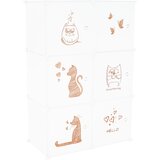 Kondela Otroška omara, bela / otroški vzorec, DINOS | Shoptok.si